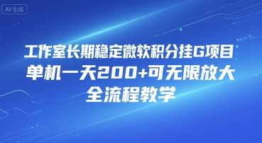 工作室长期稳定微软积分挂G项目，单机一天200+可无限放大，全流程教学【揭秘】-21资源库