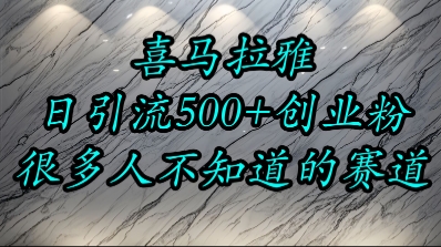 喜马拉雅，小而精的流量赛道，日进500+精准创业粉-21资源库