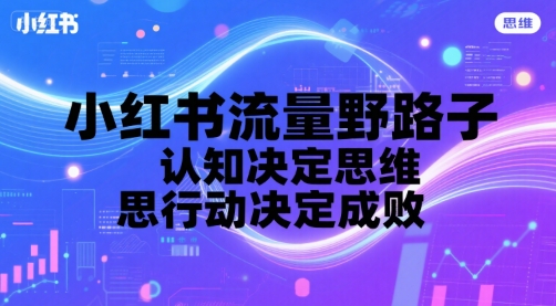 小红书流量野路子，认知决定思维，思维决定行动，行动决定成败-21资源库