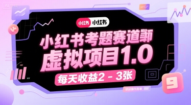 小红书考题赛道虚拟项目1.0，项目操作简单，每天收益2-3张-21资源库