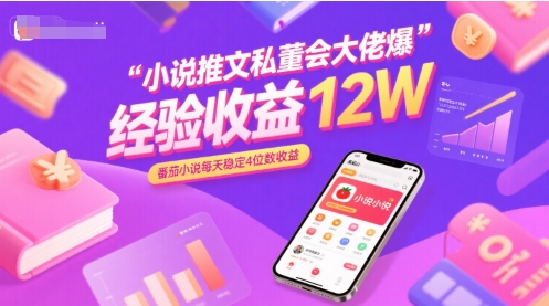 小说推文私董会大佬爆单经验分享收益12W，番茄小说每天稳定4位数收益-21资源库