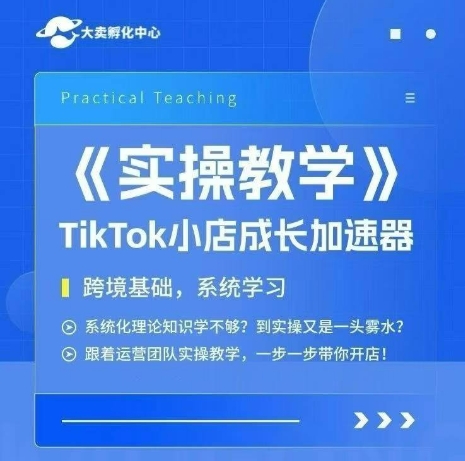 大卖家孵化中心TikTok实操课，TikTok小店成长加速器，跨境基础系统学习，一步一步带你开店-21资源库