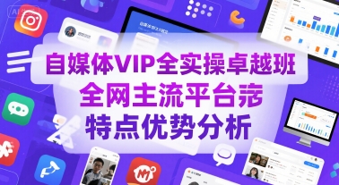 自媒体VIP全实操卓越班，全网主流平台特点优势分析-21资源库