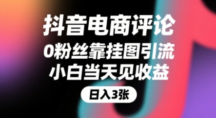 抖音电商评论，0粉丝靠挂图引流，被动挣抖音搜索佣金，小白当天见收益，还能躺挣下级评论增量收益-21资源库
