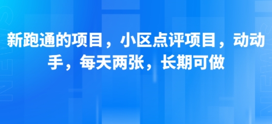 新跑通的项目，小区点评项目，动动手，每天两张，长期可做-21资源库
