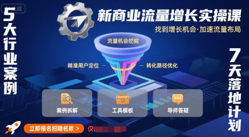 新商业流量增长实操课，找到增长机会，加速流量布局-21资源库