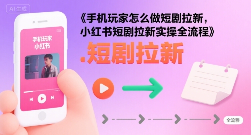 手机玩家怎么做短剧拉新，小红书短剧拉新实操全流程-21资源库