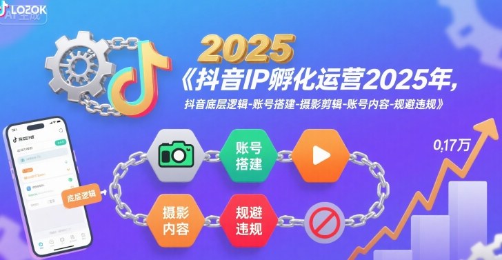 抖音IP孵化运营2025年，抖音底层逻辑-账号搭建-摄影剪辑-账号内容-规避违规-21资源库