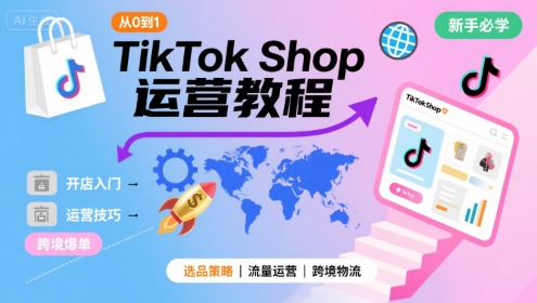 TikTok Shop从0到1运营教程，TikTok跨境电商新手必学课程-21资源库