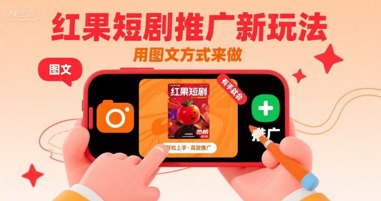 红果短剧推广新玩法，用图文方式来做，有手就会-21资源库