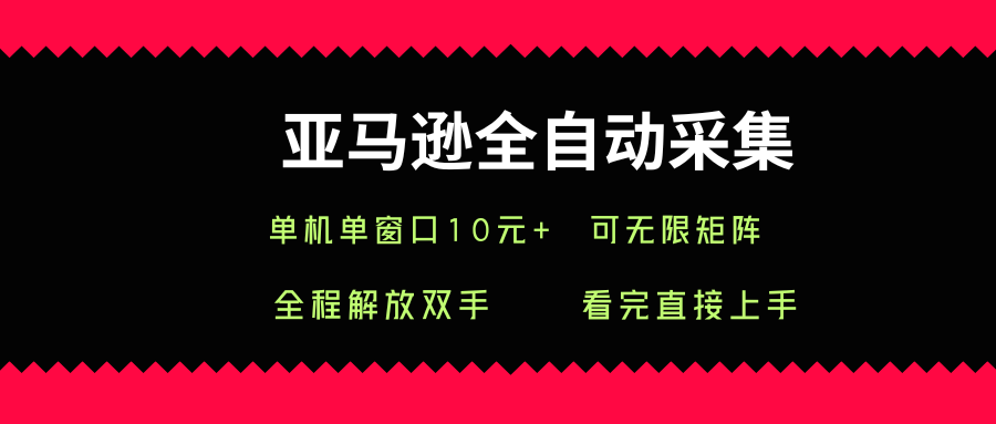 亚马逊全自动采集，单机单窗口一天10+，可无限矩阵去做【揭秘】-21资源库
