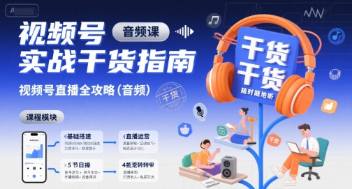 视频号实战干货指南，视频号直播全攻略（音频）-21资源库