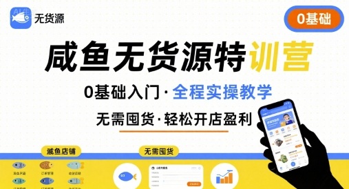 无货源特训营，0基础带你玩转咸鱼无货源-21资源库