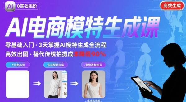 AI模特进阶课程，0基础高效生成逼真电商模特图-21资源库