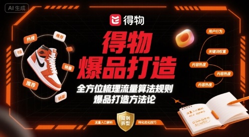 得物爆品打造，全方位梳理得物流量算法规则爆品打造规则-21资源库