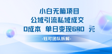 小白无脑项目公域引流私域成交0成本单日变现680米-21资源库