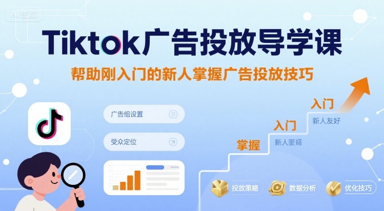 Tiktok广告投放导学课，帮助刚入门的新人掌握广告投放技巧-21资源库