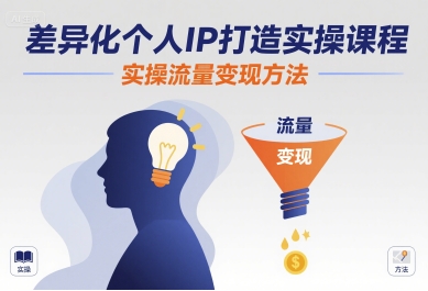 差异化个人IP打造实操课程，实操流量变现方法-21资源库