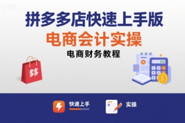 拼多多店快速上手版电商会计实操-电商财务教程-21资源库