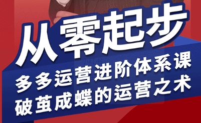 拼多多运营进阶系统课，从零起步，多多运营进阶体系课，破茧成蝶的运营之术-21资源库