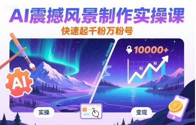 AI震撼风景制作实操课，快速起千粉万粉号-21资源库