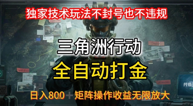 三角洲最新全自动G机，独家技术玩法，不封号也不违规， 日入8张+可矩阵操作，收益无限放大【揭秘】-21资源库