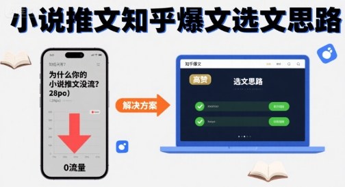 为什么你的小说推文没流量？小说推文知乎爆文选文思路-21资源库