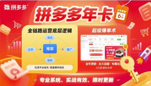 拼多多年卡【8月更新6节】拼多多全链路运营底层逻辑，超级爆单术-21资源库