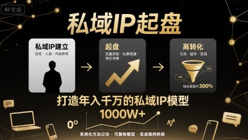 私域IP起盘，私域ip建立、起盘、高转化，打造年入千万的私域ip模型-21资源库