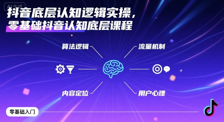 抖音底层认知逻辑实操，零基础抖音认知底层课程-21资源库