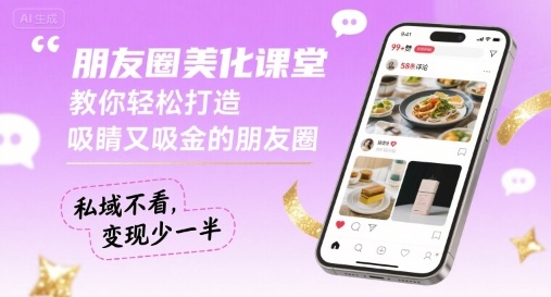 朋友圈美化课堂，教你轻松打造，吸睛又吸金的朋友圈，私域不看，变现少一半-21资源库