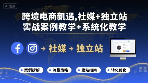 跨境电商新机遇，社媒+独立站，实战案例教学+系统化教学-21资源库