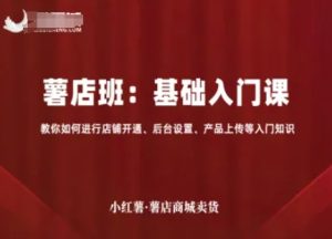 小红薯薯店商城卖货,基础入门课,教你如何进行店铺开通、后台设置、产品上传等入门知识-21资源库