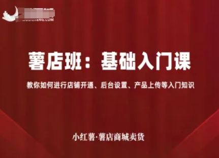 小红薯薯店商城卖货，基础入门课，教你如何进行店铺开通、后台设置、产品上传等入门知识-21资源库