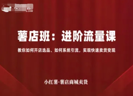 小红薯薯店商城卖货，进阶流量课，教你如何开店选品、如何系统引流，实现快速卖货变现-21资源库