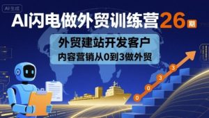 AI闪电做外贸训练营26期,外贸建站开发客户内容营销从0到3做外贸-21资源库