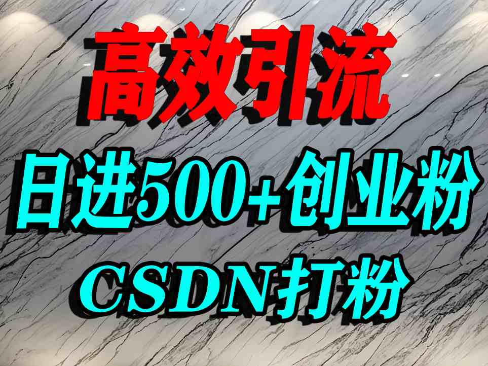 怎么打创业粉？CSDN又一个你不知道的打粉引流神秘平台，单人日引500+精准流量-21资源库