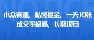 小众赛道，私域掘金，一天多张，成交率极高，长期项目-21资源库