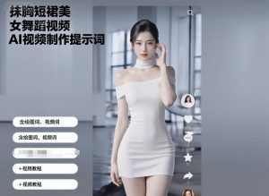 抹胸短裙美女舞蹈视频AI视频制作提示词（含绘图词、视频词）+视频教程-21资源库