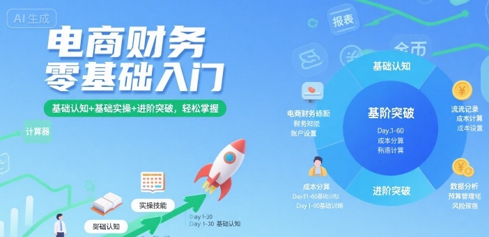 电商财务零基础入门，基础认知+基础实操+进阶突破，轻松掌握-21资源库