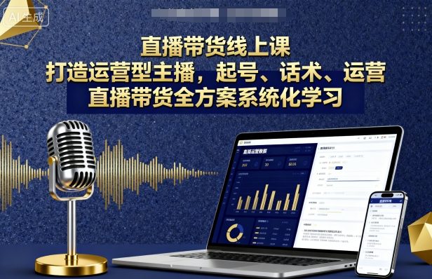 直播带货线上课，打造运营型主播，起号、话术、运营，直播带货全方案系统化学习-21资源库