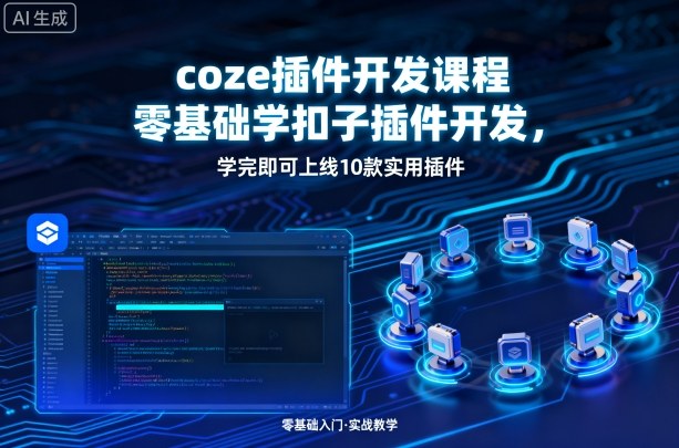 coze插件开发课程，零基础学扣子插件开发，学完即可上线10款实用插件-21资源库