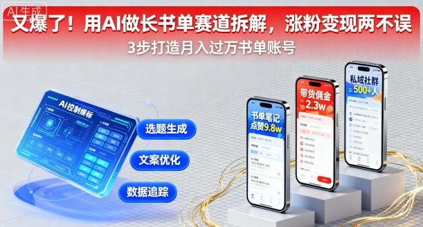 又爆了！用AI做长书单赛道拆解，涨粉变现两不误-21资源库