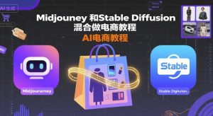 Midjourney和Stable Diffusion混合做电商教程-ai电商教程-21资源库
