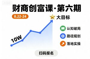 财商创富课第六期8月22-24号，如何从10W起步，一步步实现大目标-21资源库