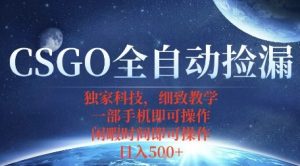 CSGO自动捡漏项目，最新独家玩法，一个手机即可操作，新手小白轻松月入1W+，操作简单易上手【揭秘】-21资源库