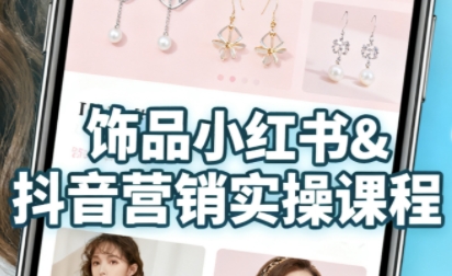 抖音+小红书饰品卖货：货源、开店、内容全教会，让新手快速掌握饰品线上营销全流程，轻松开启变现路-21资源库