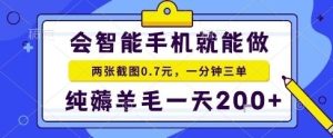 手机项目，二十秒一单，纯薅羊毛一天2张+做就有【揭秘】-21资源库