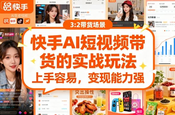 快手ai短视频带货的实战玩法，上手容易，变现能力强-21资源库