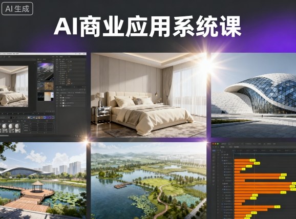 AI商业应用系统课，室内-软装-建筑-景观，智能设计+效果图+动画画实战-21资源库